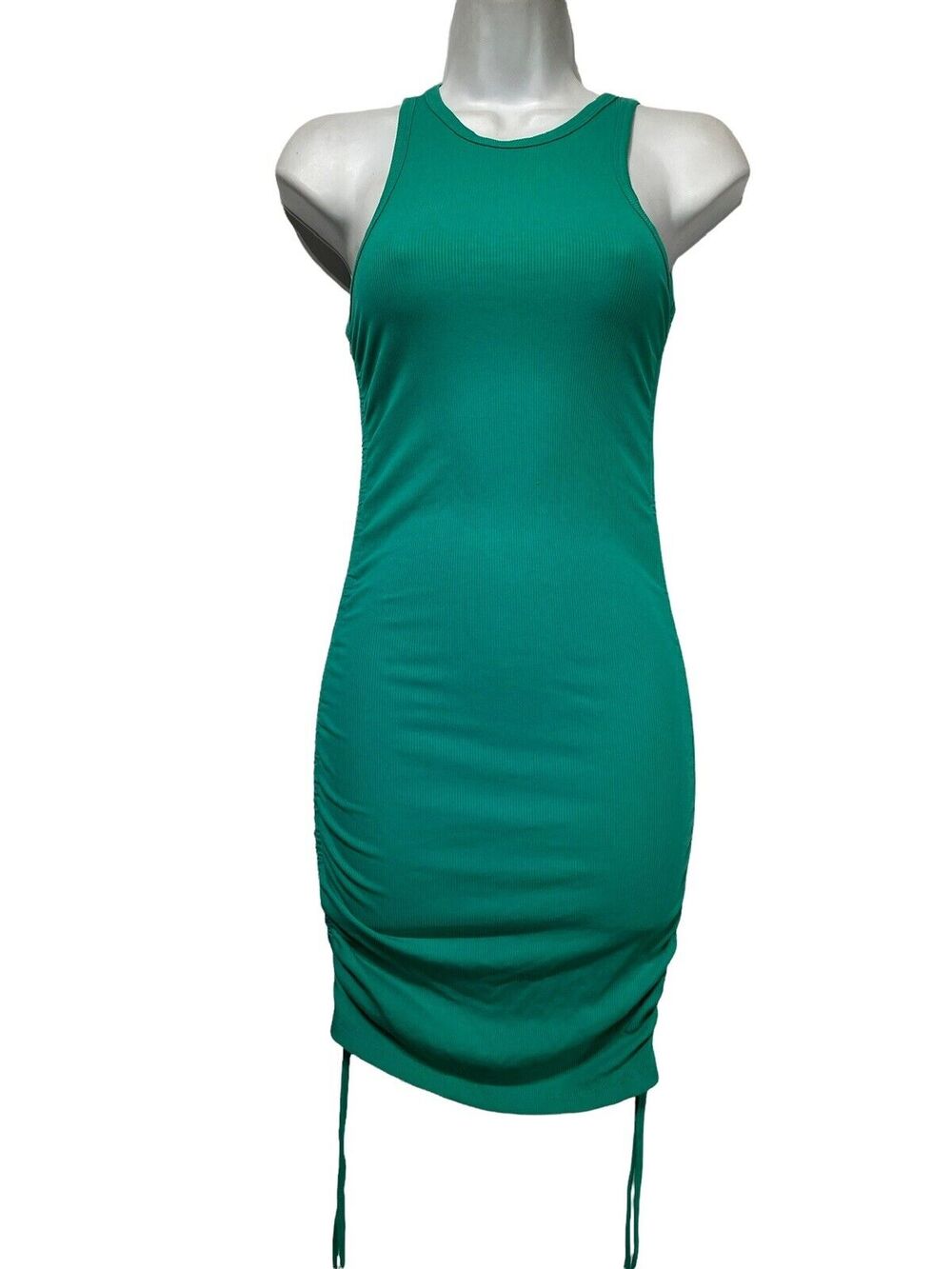 adika sleeveless ribbed ruched Sides dress Womens Size XS